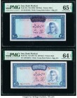 Iran Bank Markazi 200 Rials ND (1969); ND (1971-73) Pick 87a; 92c Two Examples PMG Gem Uncirculated 65 EPQ; Choice Uncirculated 64 EPQ. 

HID098012420...