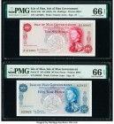 Isle Of Man Isle of Man Government 10 Shillings; 50 New Pence ND (1961); ND (1969) Pick 24b; 27 Two Examples PMG Gem Uncirculated 66 EPQ (2). 

HID098...