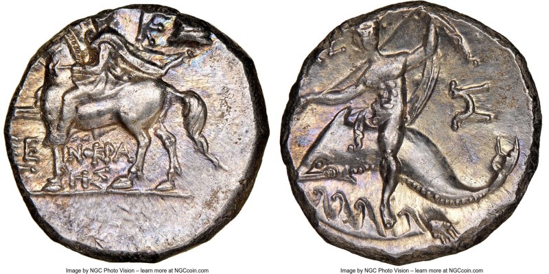 CALABRIA. Tarentum. Ca. 240-228 BC. AR stater or didrachm (19mm, 6.55 gm, 3h). N...