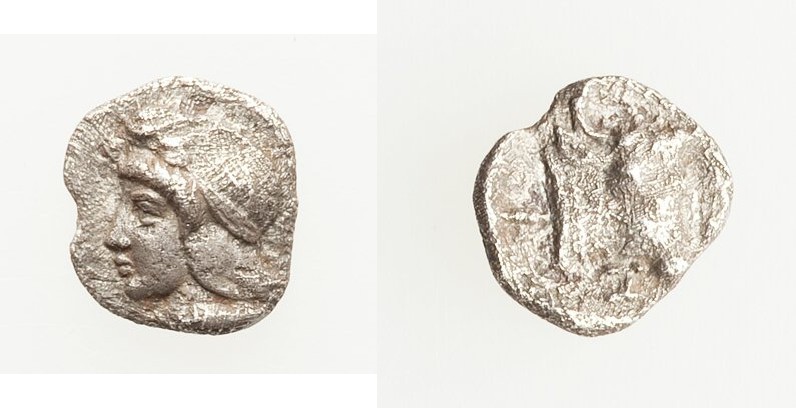 LUCANIA. Sybaris. Ca. 446-440 BC. AR trihemiobol (8mm, 0.34 gm, 5h). VF, porosit...