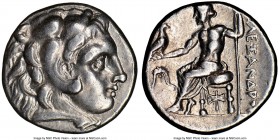 MACEDONIAN KINGDOM. Alexander III the Great (336-323 BC). AR drachm (16mm, 1h). NGC XF. Posthumous issue of Miletus, ca. 300-295 BC. Head of Heracles ...