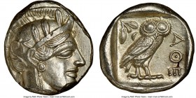 ATTICA. Athens. Ca. 440-404 BC. AR tetradrachm (25mm, 17.25 gm, 5h). NGC MS 4/5 - 4/5. Mid-mass coinage issue. Head of Athena right, wearing crested A...