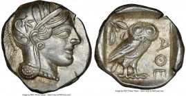 ATTICA. Athens. Ca. 440-404 BC. AR tetradrachm (26mm, 17.21 gm, 10h). NGC Choice AU 5/5 - 4/5, brushed. Mid-mass coinage issue. Head of Athena right, ...