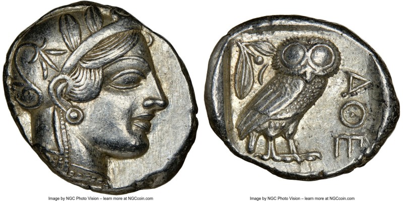 ATTICA. Athens. Ca. 440-404 BC. AR tetradrachm (25mm, 17.19 gm, 5h). NGC AU 5/5 ...