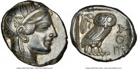 ATTICA. Athens. Ca. 440-404 BC. AR tetradrachm (25mm, 17.19 gm, 5h). NGC AU 5/5 - 5/5. Mid-mass coinage issue. Head of Athena right, wearing crested A...