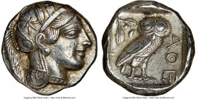 ATTICA. Athens. Ca. 440-404 BC. AR tetradrachm (24mm, 17.19 gm, 11h). NGC AU 5/5 - 4/5. Mid-mass coinage issue. Head of Athena right, wearing crested ...
