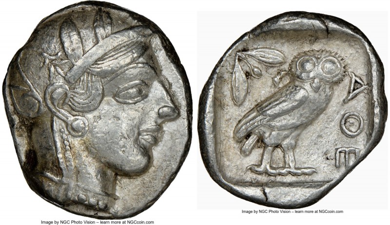 ATTICA. Athens. Ca. 440-404 BC. AR tetradrachm (26mm, 17.18 gm, 11h). NGC XF 5/5...