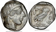 ATTICA. Athens. Ca. 440-404 BC. AR tetradrachm (26mm, 17.18 gm, 11h). NGC XF 5/5 - 3/5. Mid-mass coinage issue. Head of Athena right, wearing crested ...