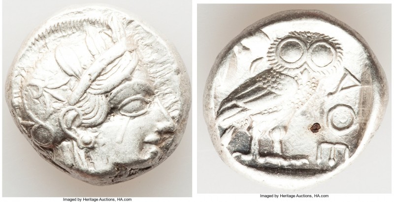 ATTICA. Athens. Ca. 440-404 BC. AR tetradrachm (23mm, 17.18 gm, 12h). XF, flan f...