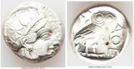 ATTICA. Athens. Ca. 440-404 BC. AR tetradrachm (23mm, 17.18 gm, 12h). XF, flan flaw. Mid-mass coinage issue. Head of Athena right, wearing crested Att...