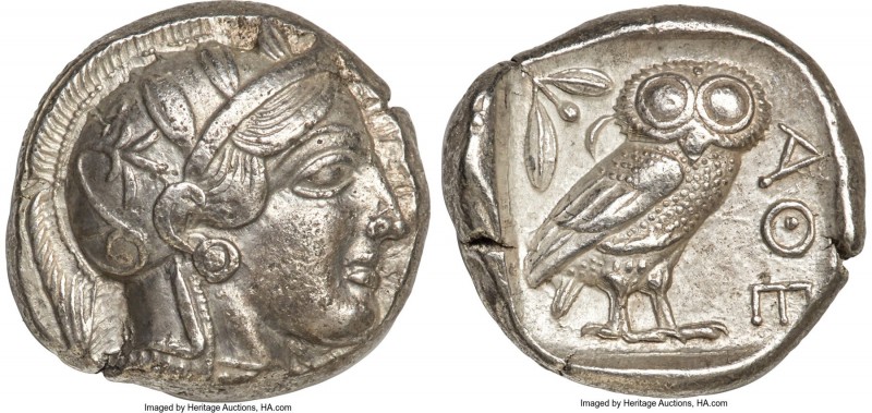 ATTICA. Athens. Ca. 440-404 BC. AR tetradrachm (24mm, 17.15 gm, 6h). XF. Mid-mas...