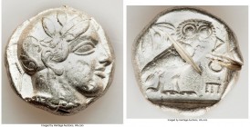 ATTICA. Athens. Ca. 440-404 BC. AR tetradrachm (25mm, 17.16 gm, 10h). VF, test cuts. Mid-mass coinage issue. Head of Athena right, wearing crested Att...