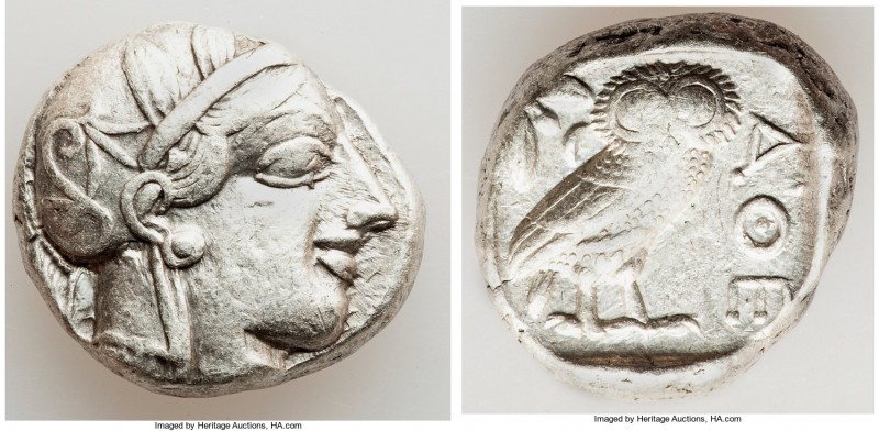 ATTICA. Athens. Ca. 440-404 BC. AR tetradrachm (25mm, 17.15 gm, 7h). Choice VF. ...