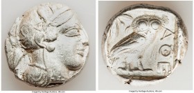 ATTICA. Athens. Ca. 440-404 BC. AR tetradrachm (26mm, 17.13 gm, 11h). VF, graffiti. Mid-mass coinage issue. Head of Athena right, wearing crested Atti...