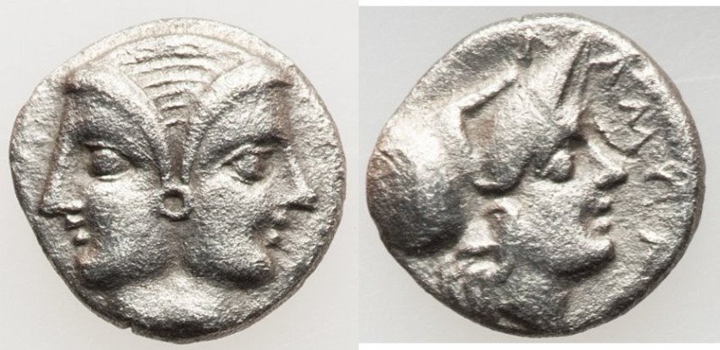 MYSIA. Lampsacus. Ca. 4th-3rd centuries BC. AR diobol (11mm, 1.06 gm). Choice VF...