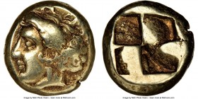 IONIA. Phocaea. Ca. 477-388 BC. EL sixth-stater or hecte (10mm, 2.52 gm). NGC VF 5/5 - 4/5. Head of nymph left, wearing pendant earring, hair confined...