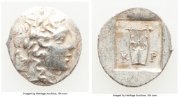 LYCIAN LEAGUE. Cragus. Ca. 48-20 BC. AR hemidrachm (15mm, 1.66 gm, 12h). Choice XF. Series 1. Laureate head of Apollo right; Λ-Y below / K-P, cithara ...