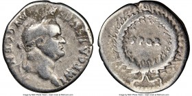 Vespasian (AD 69-79). AR denarius (19mm, 12h). NGC Fine. Rome, AD 73. IMP CAES-VESP AVG CEN, laureate head of Vespasian right / SPQR, legend surrounde...