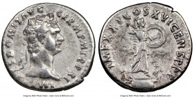 Domitian (AD 81-96). AR denarius (19mm, 7h). NGC Choice VF. Rome, 1 January-13 September AD 92. IMP CAES DOMIT AVG-GERM P M TR P XI, laureate head of ...