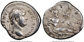 Hadrian (AD 117-138). AR denarius (19mm, 7h). NGC Choice Fine. Rome, ca. AD 130-133. HADRIANVS-AVG COS III P P, laureate head of Hadrian right / NILVS...