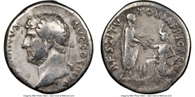 Hadrian (AD 117-138). AR denarius (13mm, 6h). NGC Fine. Rome, AD 134-138. HADRIANVS-AVG COS III P P, laureate head of Hadrian left / RESTI-TVTORI AFRI...
