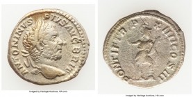 Caracalla (AD 198-217). AR denarius (18mm, 3.18 gm, 6h). About VF. Rome, AD 210. ANTONINVS PIVS AVG BRIT, laureate head of Caracalla right / PONTIF TR...