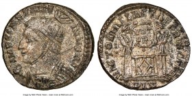 Constantine I the Great (AD 307-337). AE3 or BI nummus (18mm, 3.27 gm, 6h). NGC MS 5/5 - 2/5, Silvering. London, 1st officina, AD 319-320. IMP CONSTAN...