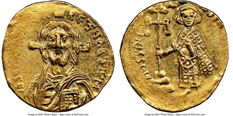 Justinian II, first reign (AD 685-695). AV solidus (20mm, 4.31 gm, 7h). NGC MS 3...