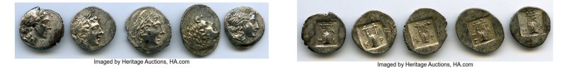 ANCIENT LOTS. Greek. Lycian League. Ca. 48-20 BC. Lot of five (5) AR hemidrachms...