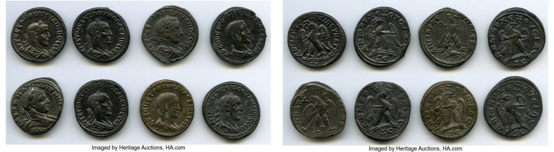ANCIENT LOTS. Roman Provincial. AD 3rd century. Lot of eight (8) BI tetradrachms...
