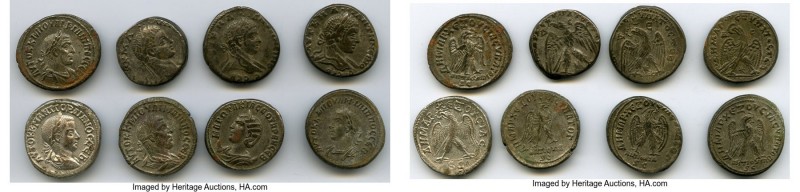 ANCIENT LOTS. Roman Provincial. AD 3rd century. Lot of eight (8) BI tetradrachms...