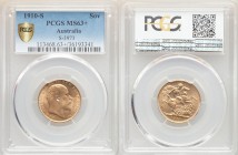 Edward VII gold Sovereign 1910-S MS63+ PCGS, Sydney mint, KM15. AGW 0.2355 oz. 

HID09801242017

© 2020 Heritage Auctions | All Rights Reserved
