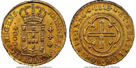 João Prince Regent gold 4000 Reis 1813-(R) AU58 NGC, Rio de Janeiro mint, KM235.2, Fr-95. Flower on either side of date. 

HID09801242017

© 2020 ...