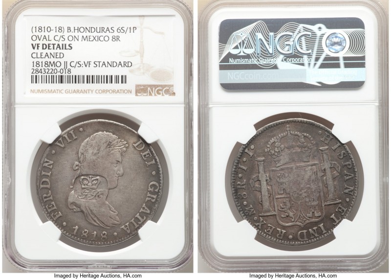 George III Counterstamped 6 Shilling 1 Penny ND (1810-1818) VF Details (Cleaned)...