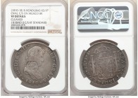 George III Counterstamped 6 Shilling 1 Penny ND (1810-1818) VF Details (Cleaned) NGC, KM2, Prid-2. Counterstamp VF Standard. Crowned "GR" countermark ...