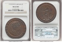 George III "Cartwheel" 2 Pence 1797-SOHO MS63 Brown NGC, Soho mint, KM619, S-3776. Chocolate brown with trace of recessed red. 

HID09801242017

©...