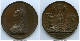 Victoria bronzed-copper "Golden Jubilee" Medal 1887 UNC, Eimer-1733b, BHM-3219. 77.3mm. 225.82gm. Comes with original embossed box of issue with damag...
