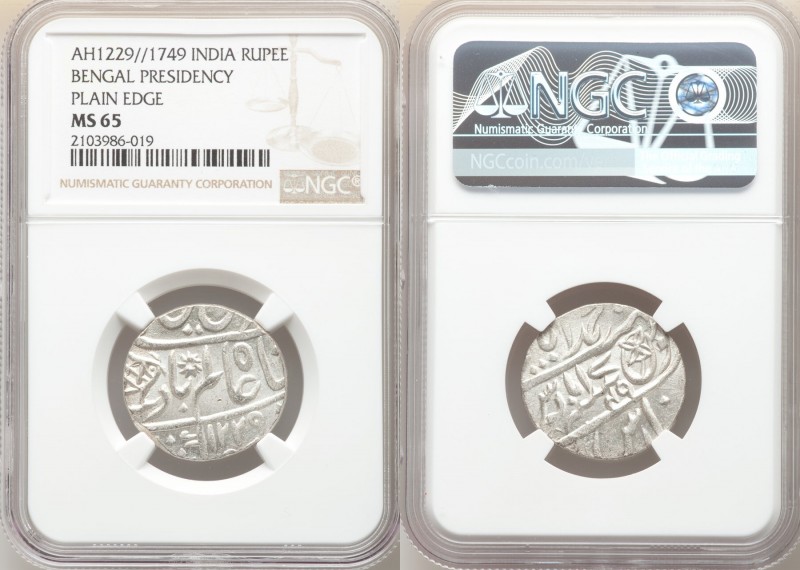 British India. Bengal Presidency Rupee AH 1229 Year 17/49 (1815) MS65 NGC, Benar...
