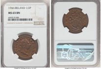George III 1/2 Penny 1766 MS63 Brown NGC, KM137. Two year type. Golden hued chocolate brown fields. 

HID09801242017

© 2020 Heritage Auctions | A...