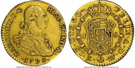 Charles IV gold Escudo 1799 M-MF XF45 NGC, Madrid mint, KM434. 

HID09801242017

© 2020 Heritage Auctions | All Rights Reserved