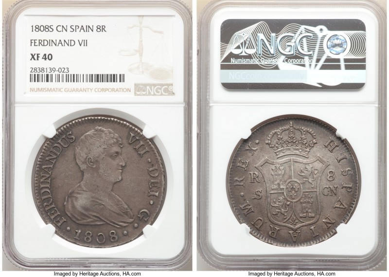 Ferdinand VII 8 Reales 1808 S-CN XF40 NGC, Seville mint, KM451. 

HID098012420...