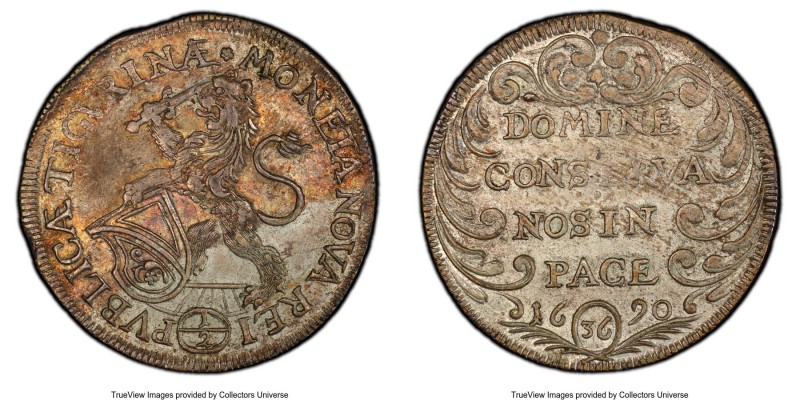 Zurich. Canton 1/2 Taler 1690 AU58 PCGS, KM102. HMZ-2-1147j. 

HID09801242017...