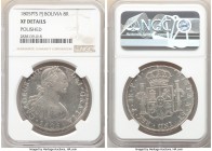 Pair of Certified Spanish Colonial 8 Reales NGC, 1) Bolivia: Charles IV 8 Reales 1805 PTS-PJ - XF Details (Polished) Potosi mint, KM73 2) Peru: Ferdin...