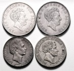 Münzen Ausland Deutschland LOT 4 Stück Taler Deutschland Sachsen, Bayern und Preussen ges. 96,85g f.vz - vz+