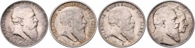 Münzen Ausland Deutschland II. Deutsches Kaiserreich 1871 - 1918 LOT Lot 4 Stück 2 Mark 44,34g ss/vz
