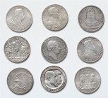 Münzen Ausland Deutschland II. Deutsches Kaiserreich 1871 - 1918 LOT Lot 9 Stück 3 Mark 149,96g ss/vz