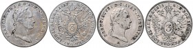 Münzen Kaisertum Österreich Franz I. 1804 - 1835 LOT 2 Stück, 3 Kreuzer 1833 A und 1833 C a. ca 1.66g vz
