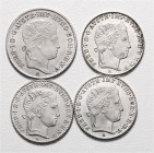 Münzen Kaisertum Österreich Ferdinand I. 1835 - 1848 LOT 4 Stück 3 Kreuzer Ferdinand ges. 7,35g stgl