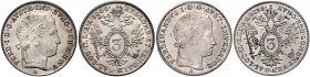 Münzen Kaisertum Österreich Ferdinand I. 1835 - 1848 LOT 2 Stück, 3 Kreuzer 1836 A und 1846 A ges. 3,38g stgl