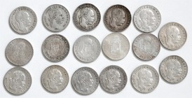 Münzen Kaisertum Österreich Franz Joseph I. 1848 - 1916 LOT 17 Stück 1 Forint div. Jahre ges. 209,83g ss+ - vz